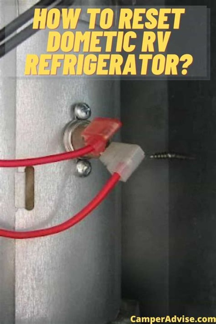 How to reset the refrigerator on a Dometic RV?