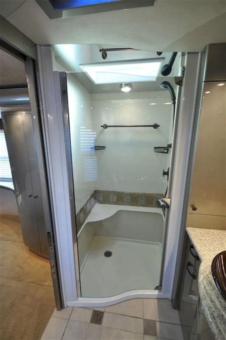 What are RV shower doors made of?