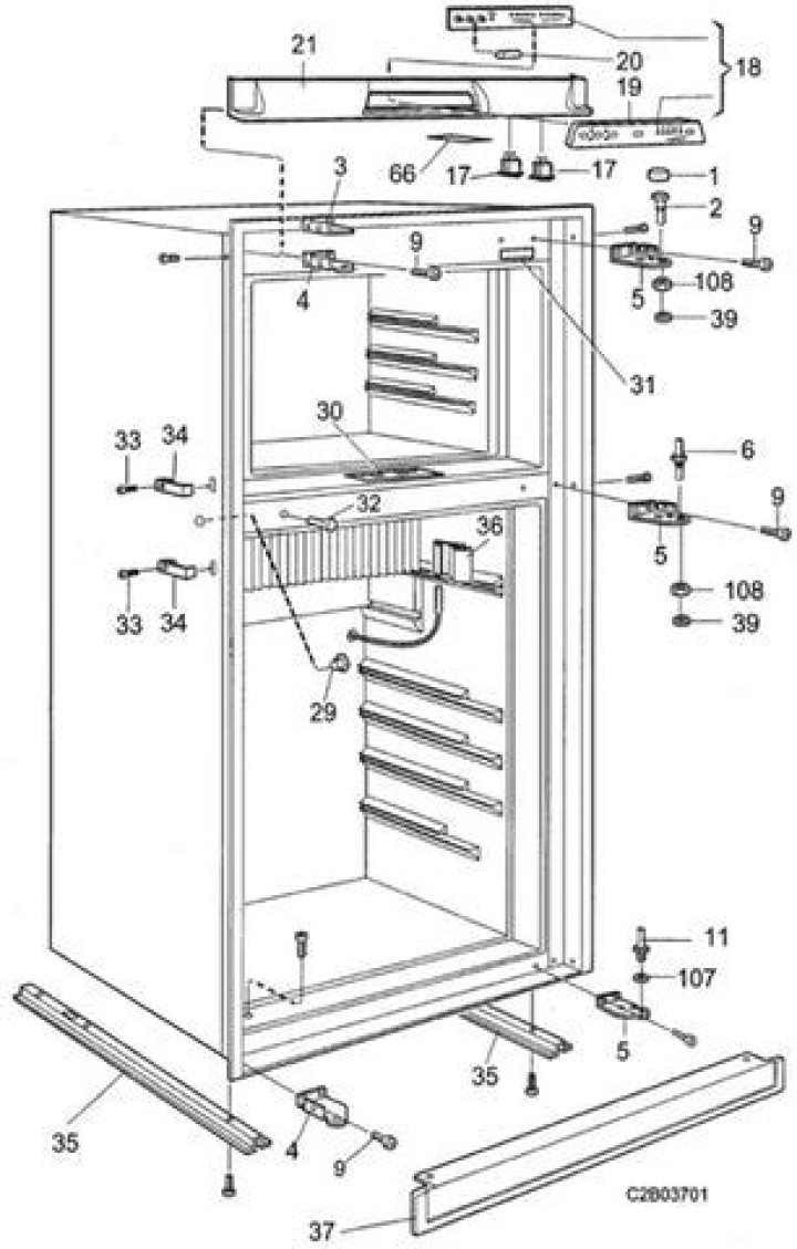 What are the parts in the ndr1062 refrigerator?
