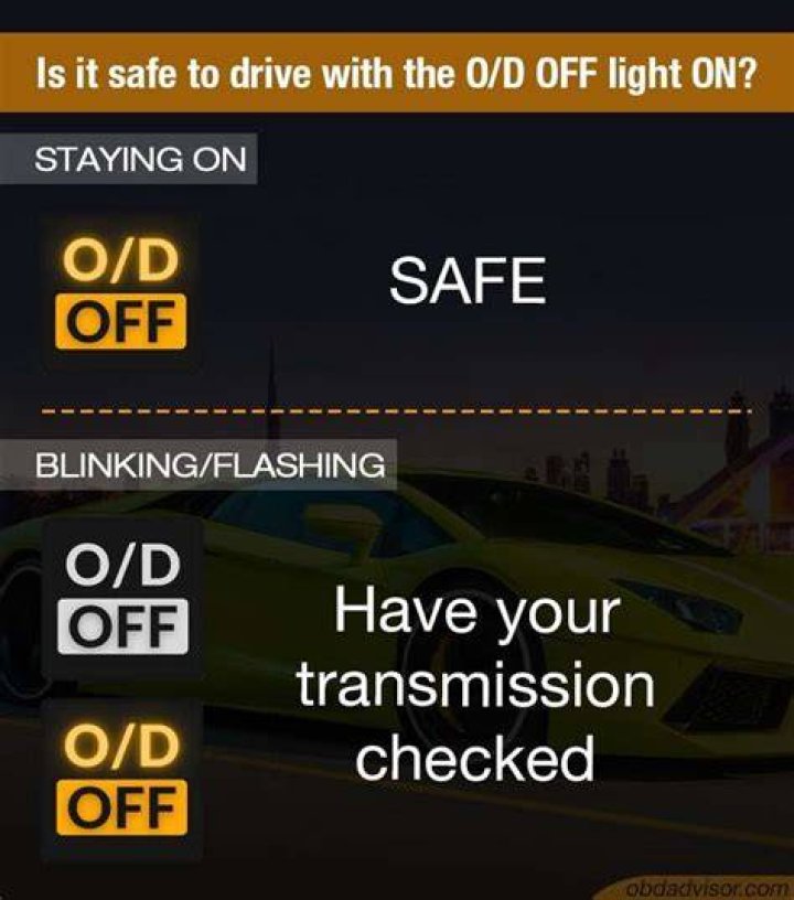 What does it mean if your overdrive light is flashing?