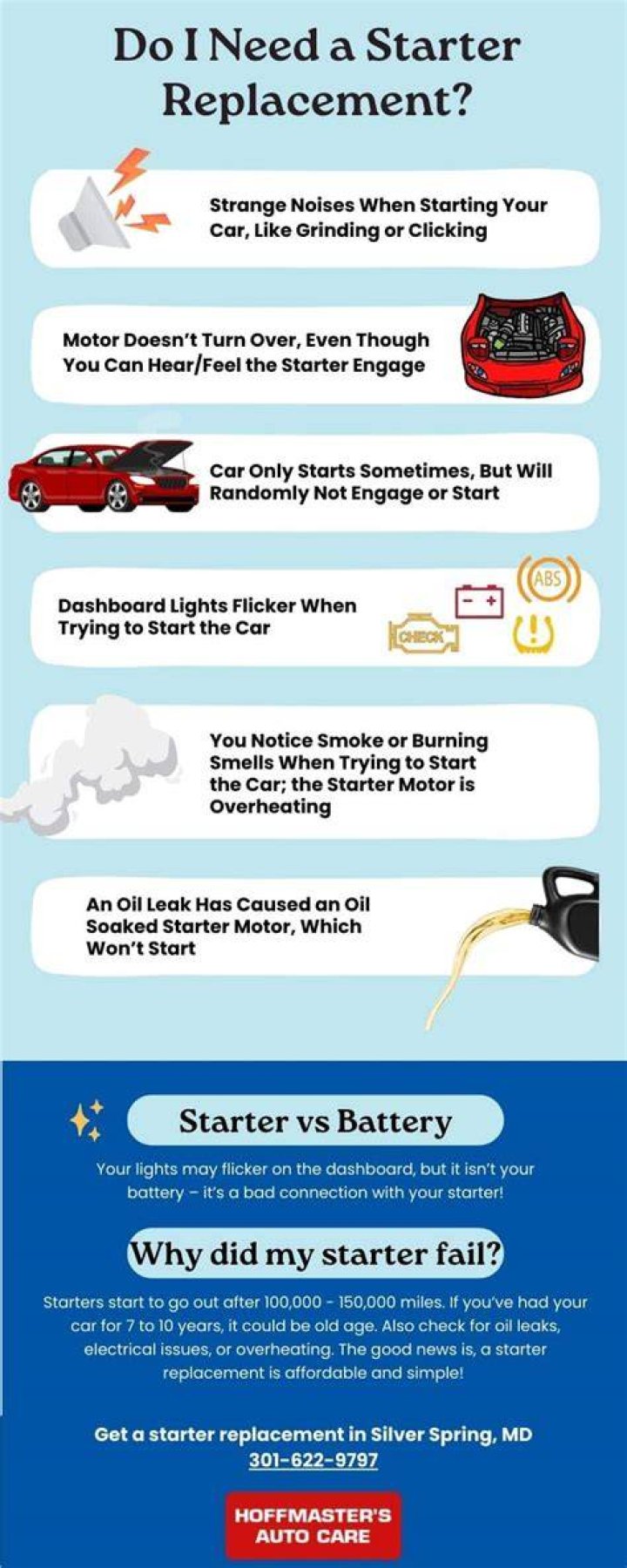 When do I need to replace my starter motor?