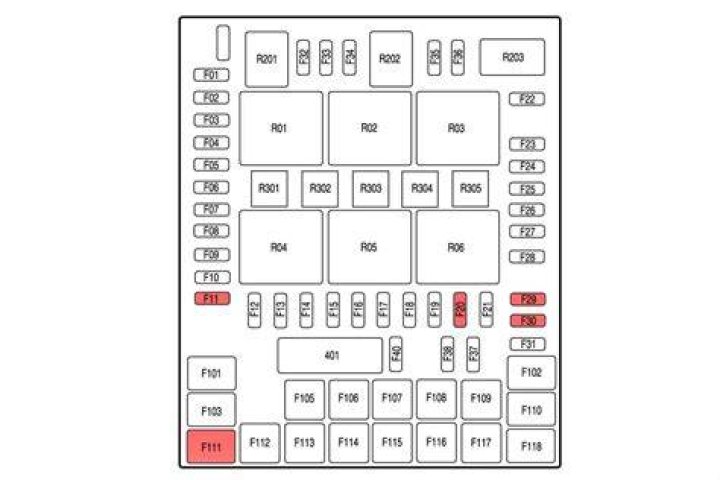 Where are the fuses located on a Ford F-53?