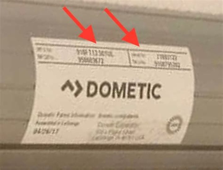 Where is the Dometic awning model number?